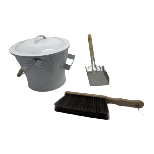hengtong Ash Bucket with Lid Fireplace Tool Set Ash Can Ash Container Portable Spade for