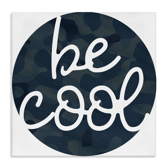 Stupell Industries Contemporary Be Cool Blue Camouflage Circle Canvas Art, 17 x 17, by Lil' Rue
