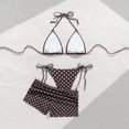 thumbnail image 6 of Women's Two Piece Swimsuits Polka Bikini Tankini Swimsuit With Beach Cover Up Skirt Summer Swimwear 2 Piece Bathing Suits S, 6 of 7