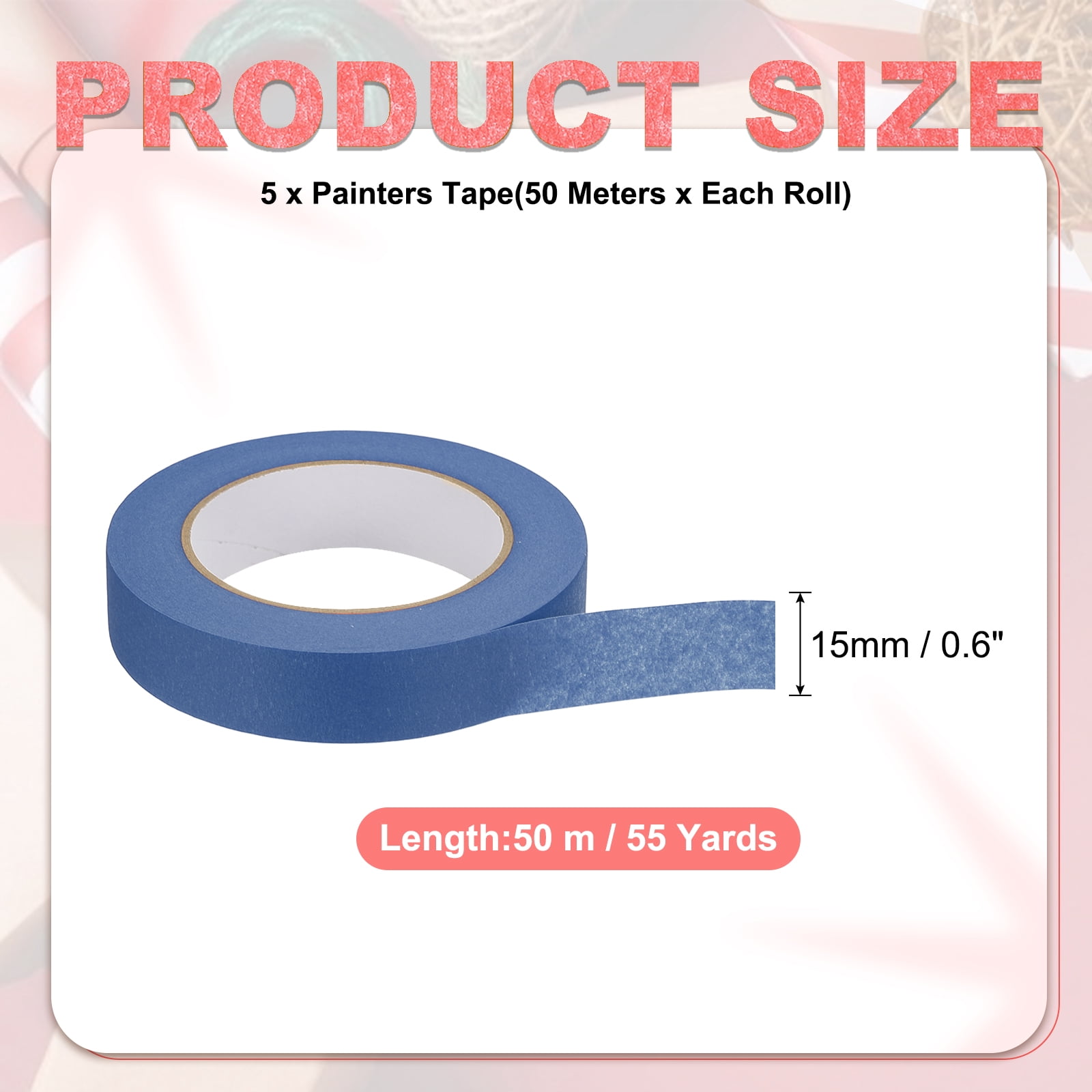 1 Inch x 275 Yards Painters Tape, Adhesive Masking Tape Paint Tapes for Wall Painting DIY Artist Craft Arts Decoration Labeling, Blue