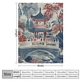 thumbnail image 4 of BCIIG Throw Blanket Blue Pagoda White Coral Color Flower Flannel Blanket Oriental Toile Chinoiserie Blanket Asian Pagoda Dark Blue Soft Fluffy Flannel Plush Throw Blanket for Sofa  60x80in, 4 of 6