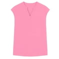 thumbnail image 6 of hlysgo Women's Cap Sleeve Tops V Neck Dressy Casual Blouses Summer Work Business Shirts Pink,M, 6 of 6