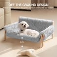 thumbnail image 6 of Cat Couch Bed, Pet Sofa for Indoor Cats Wooden Indoor Elevated Cat Beds with Removable Mattress Cover Suitable for Kitty, Puppy or Small Animal (Grey, Large), 6 of 16