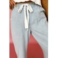 thumbnail image 5 of Sky Blue Stripe Mid Rise Drawstring Waist Jeans for Women | [ZhiHiMeRi] | 10, 5 of 5