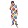 thumbnail image 5 of Rainbow Baseball White Background Pattern One Piece Pajamas Soft Jumpsuit Cozy Sleep and Play Romper Zipper and Pockets 13-14Y, 5 of 8