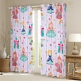 thumbnail image 2 of Erosebridal Magical Cartoon Princess Curtains and Drapes(52x63),Fairy Tale Castle Blackout Curtains for Bedroom,Rainbow Floral Purple Curtains Pack of 2(52x63),Lightweight Bedroom Decor, 2 of 6