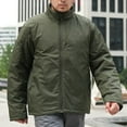 thumbnail image 2 of Sentmoon Snow Jacket Solid Color Long Sleeve Turtle Neck Men Coats Winter Plus Size Zipper Windbreaker Waterproof Men Clothes with Pockets Fall Comfy for Travel and Hiking Green XXXL, 2 of 9