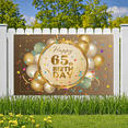 thumbnail image 4 of Golden Theme 65th Birthday Banner Festive Decoration Balloon Design Party Backdrop for Senior Celebration Event Indoor Setup, 4 of 8