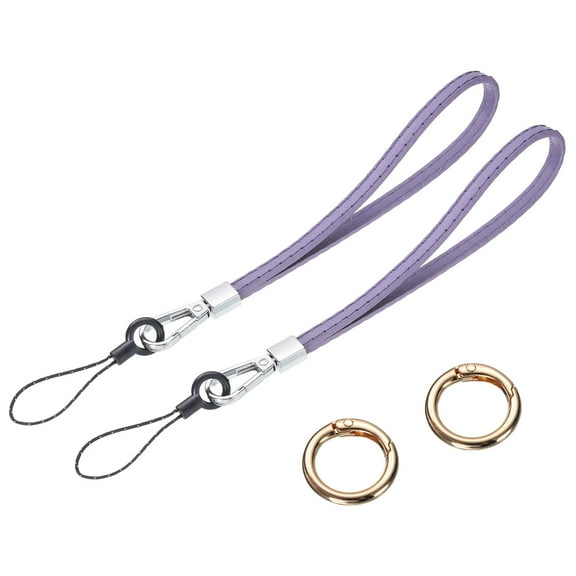 Uxcell 2 Pcs Leather Wristlet Strap Wrist Lanyard Straps for Clutch Cellphone Keychain Wallet Purse, Light Purple