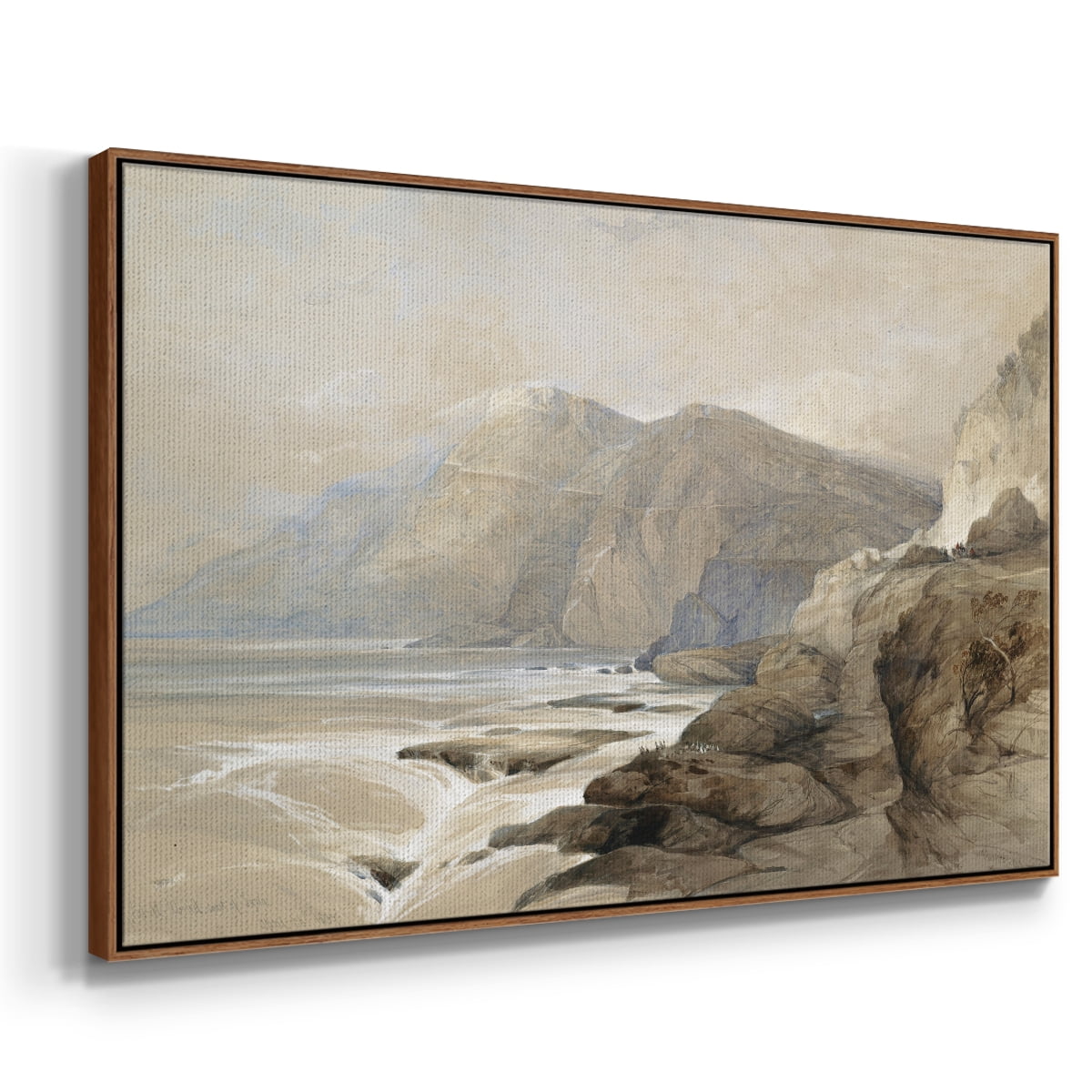 Vintage Landscape-MXV By Wexford Home Framed in Walnut Wood Gallery Wrapped Canvas 17 in. x 25 in.