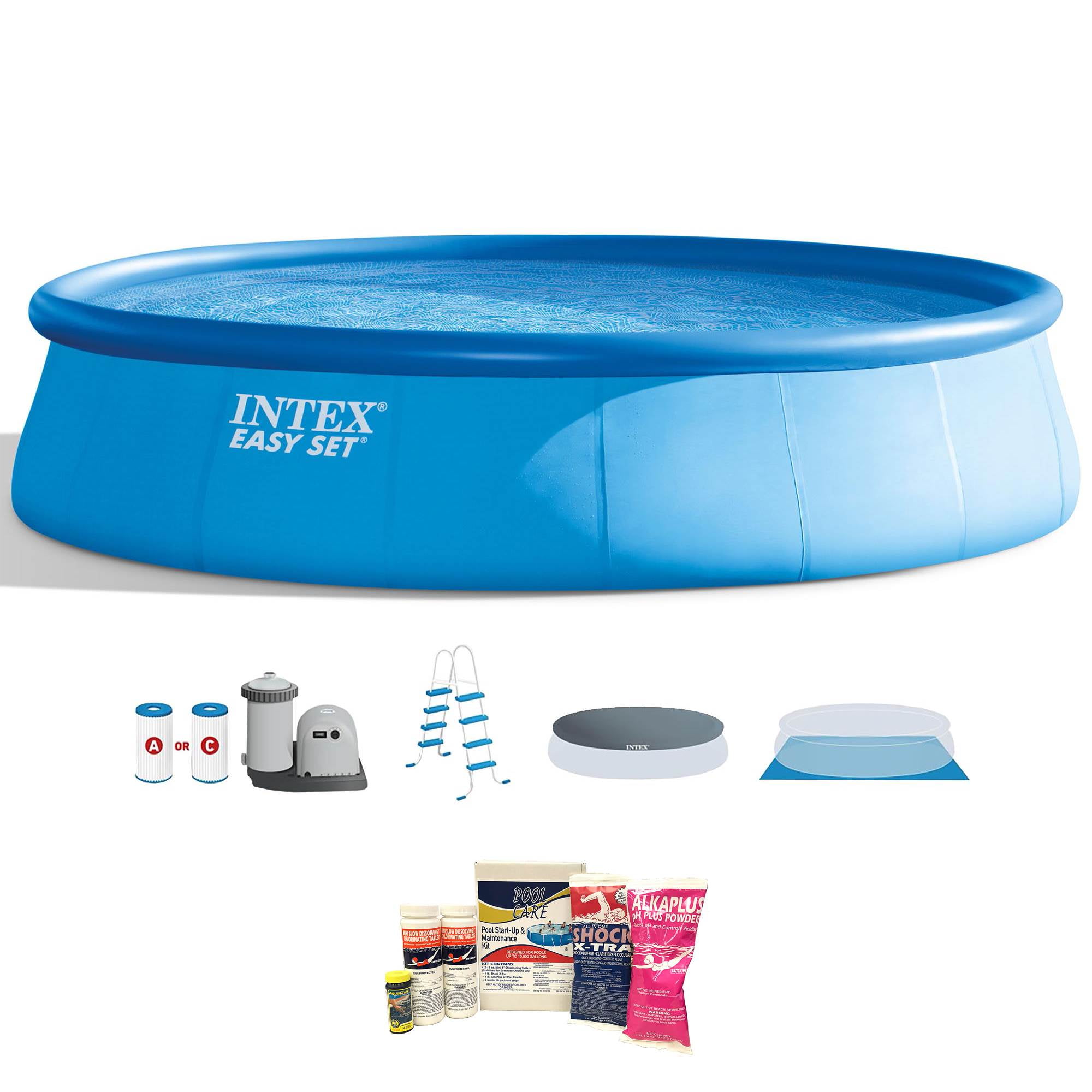 Intex 18ft x 48in Foot Inflatable Easy Set Pool with Pump and