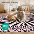 thumbnail image 4 of ODIKA Pink Stripe Leopard Cheetah Spotted Border Print Mixed Zebra Flowing Dynamic Foldable Easy Care for Queen Size Bedroom, Under Bed, Master, 4 of 7