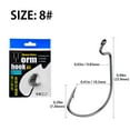 thumbnail image 2 of 100pcs EWG Offset Worm Hooks Extra Wide Gap Soft Plastic Bass Bait Fishing Hook, 2 of 27