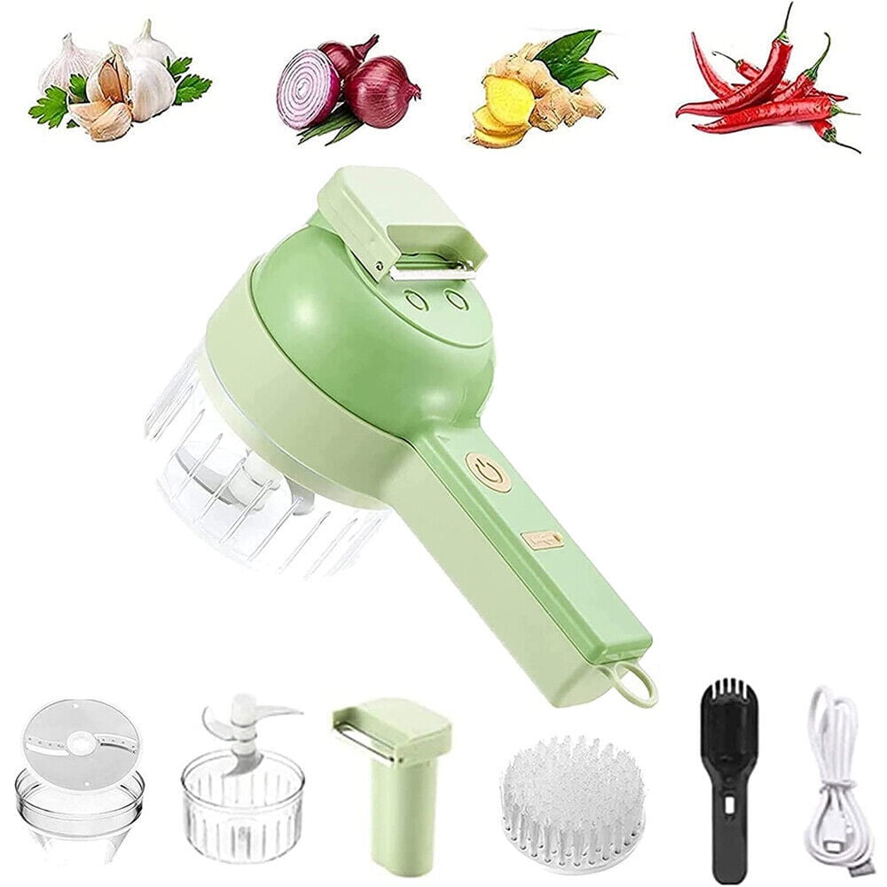 4 in 1 Mini Handheld Electric Vegetable Cutter Set Wireless Food