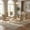 beige chair, variant on Sumdeal 5-Piece Dining Room Set - Modern Tempered Glass Dining Table with Four Velvet Chairs, Sturdy Metal Frame, Suitable for Kitchens, Dining Rooms, and Offices.