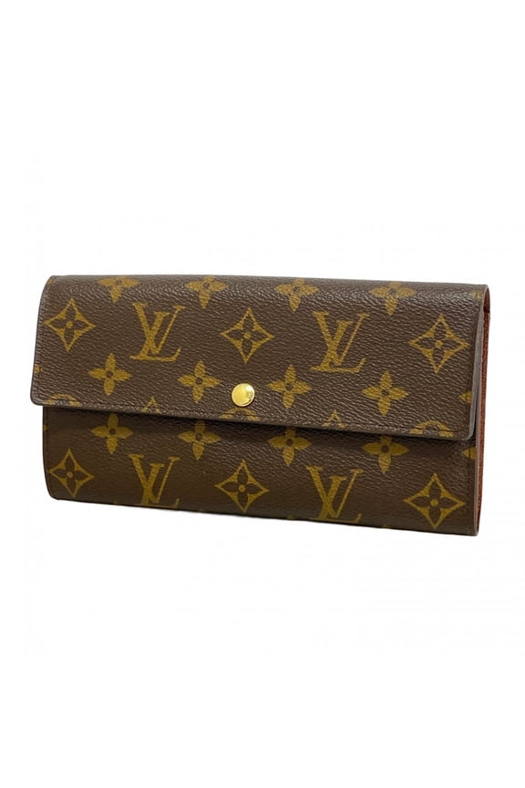 Pre-Owned Louis Vuitton Monogram Portefeuille Sarah Long Wallet M61734 Brown Women's (Good)