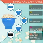 HotPop Microwave Popcorn Popper | Collapsible Silicone Popcorn Maker | BPA-Free | Color: Light Blue