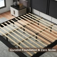 thumbnail image 2 of Honfach King Bed Frame, Velvet Upholstered Platform Bed Frame, Solid Wood Slats & Heavy Duty Feet Support, No Box Spring Needed, Noise-Free, Easy Assembly, Black, 2 of 8