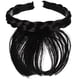 thumbnail image 1 of Pelucas sintéticas de moda, diadema, flequillo frontal, extensiones de cabello con flecos, para mujeres y niñas (negro), 1 of 6
