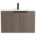 thumbnail image 6 of Fine Fixtures 30" Elmridge Modern Bathroom Vanity with White Ceramic Sink - Wide Interchangable Open Side Shelves - Gray Oak, 6 of 15