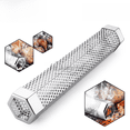 thumbnail image 3 of Herramientas para barbacoa Tubo de humo de acero inoxidable 304 Caja de madera para frutas con forma de diamante Caja ahumada Tubo para ahumador de barbacoa, 3 of 4