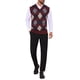thumbnail image 2 of INSPIRE CHIC Chaleco de Suéter Sin Mangas de Cuello en V a Cuadros Argyle para Hombre XL Burdeos, 2 of 5