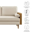 thumbnail image 2 of Modway Kellan Performance Velvet Upholstered 2-Seater Loveseat in Walnut/Almond, 2 of 9