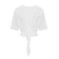 thumbnail image 3 of WXLWZYWL Top for Women Plus Size Tie Front Chiffon Mesh Shrug Short Sleeve Cropped Sheer Bolero Shrug Cardigan, 3 of 5