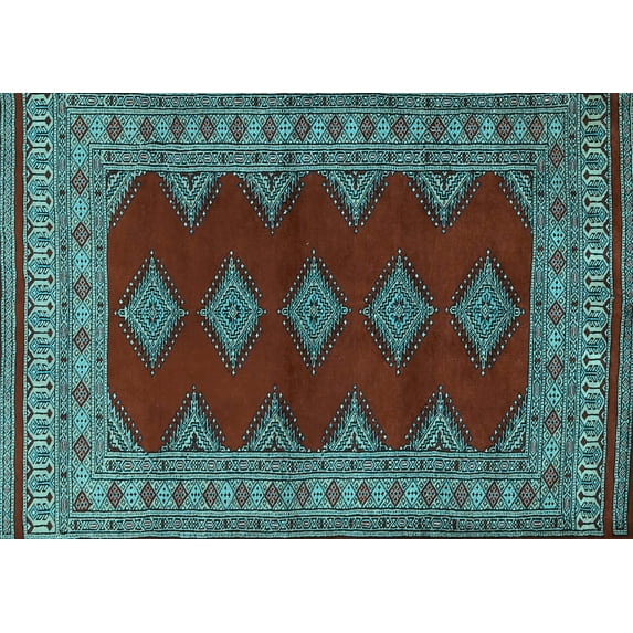 Ahgly Company Indoor Rectangle Persian Light Blue Traditional Area Rugs, 5' x 8'