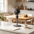 thumbnail image 4 of Standing Fan for Bedroom, 2026 Upgraded Whole Room Air Circulator, 90ft Airflow, 30dB Quiet DC Motor Cooling Device, 90° Oscillating Pedestal with Remote, 3 Speeds, USB, Adjustable Height for Home, 4 of 16