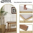 thumbnail image 3 of Kmax Entryway Bench, 46" Dining Bench with Wood Leg Rustic Upholstered Window Bench for Entrance Dining Room Living Room - Chenille Beige, Natural Legs, 3 of 18