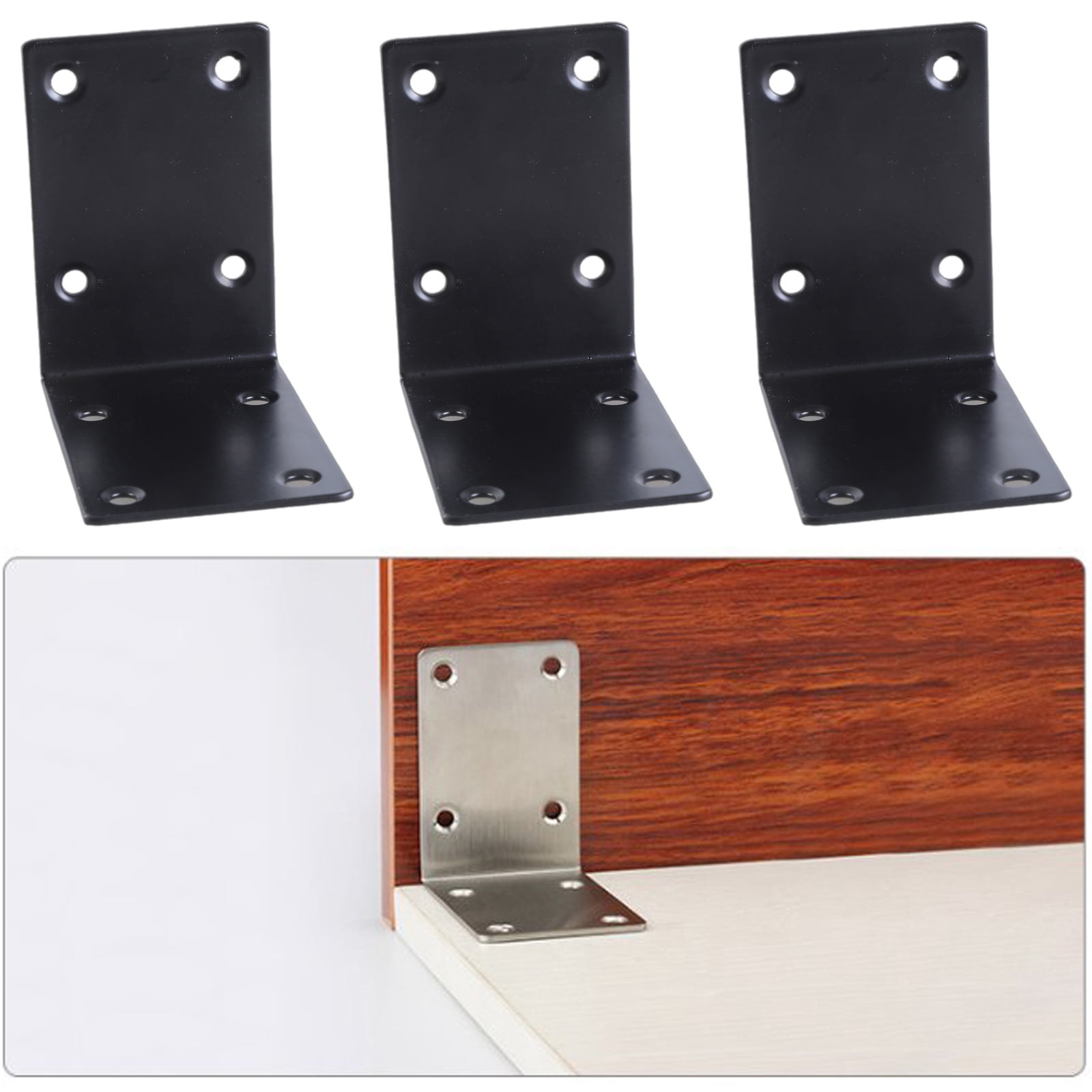 10pcs Heavy Duty Steel L Angles Brackets Heavy Duty 90 Degree Steel L Brackets Easy to Use for Corner Shelf Support