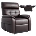 thumbnail image 3 of INNOVAR Electric Power Recliner for Adults, Oversized Zero Gravity Glider Recliners Chair W/USB & Type-C Charger,Elderly Single Reclining Sofa Chair W/Storage,Recliner Seat for Home,PU Leather,Brown, 3 of 9