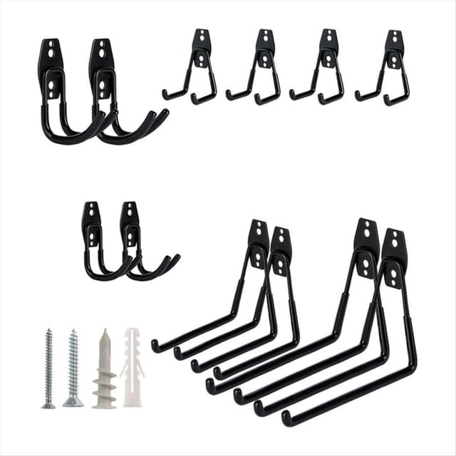 Gancho de Pared de Metal para Almacenamiento, Gancho para Bicicleta, Gancho de Pared Antideslizante, Apto para Escaleras y Herramientas de Jardinería