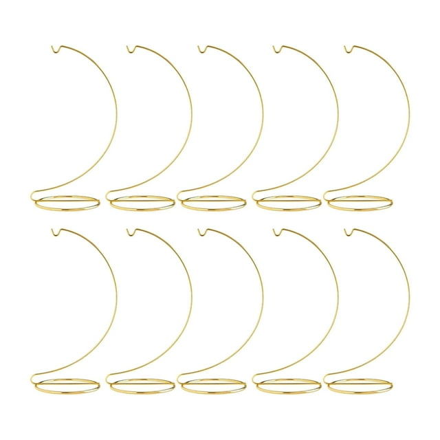 Soporte de gancho para colgar con adornos de Metal de 10 piezas, accesorios multifuncionales de 9x4,3 pulgadas para librerías, estantes, terrarios de Dorado