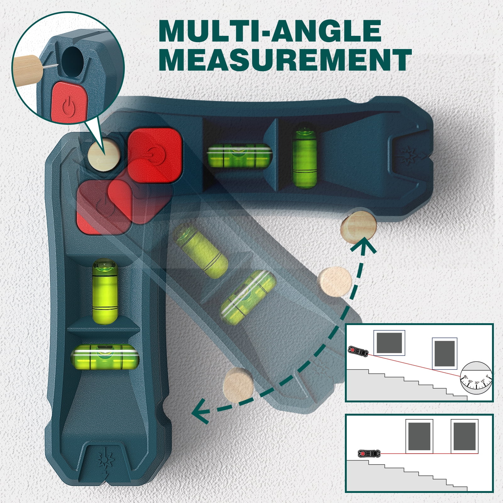 Level Laser Tool | Hanging Pictures and Home Renovations,Horizontal & Vertical Bubble of No Drilling& Hands-Free