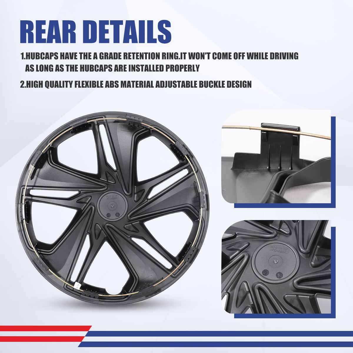 16" Set of 4 Hubcaps Wheel Rims Cover for 2016-2025 Honda Civic Sedan Compatible with Steel Wheels Snap on Installation(16-inch,Black Matte)