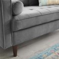 thumbnail image 4 of Loveseat Sofa, Velvet, Grey Gray, Modern Contemporary Urban Design, Living Lounge Room Hotel Lobby Hospitality, 4 of 9
