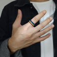 thumbnail image 3 of Anillo de orgullo Iris de acero inoxidable 8 mm bandera gay lesbiana tamaño 7, 3 of 8