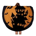 thumbnail image 1 of SIDONKU 60 inch Round Beach Towel Blanket Halloween Haunted House Silhouette Autumn Black Cartoon Celebration Creepy Travel Circle Circular Towels Mat Tapestry Beach Throw, 1 of 2
