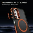 thumbnail image 2 of Magnetic Stand for Samsung Galaxy A25 5G Case Compatible with MagSafe, [Military Grade Drop Tested][Built in Lens Folded Kickstand] Shockproof Protective Anti-Fingerprint Slim Matte Case,Orange, 2 of 8