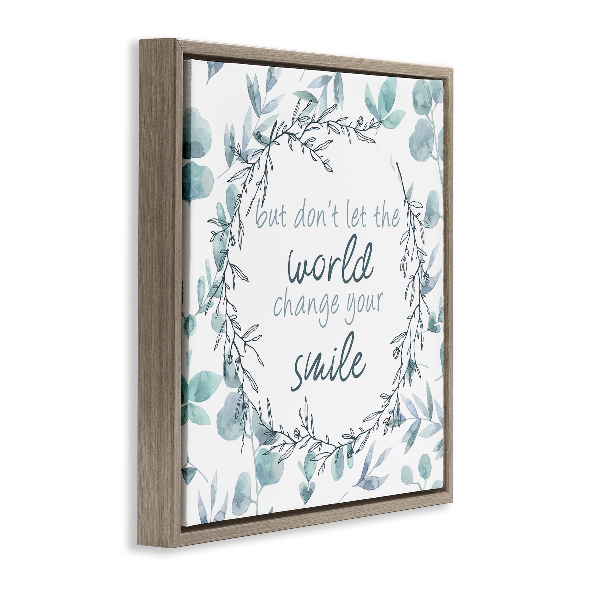 Stupell Industries Don't Let The World Change Brown Framed Floater Canvas Wall Art, design by Kim Allen