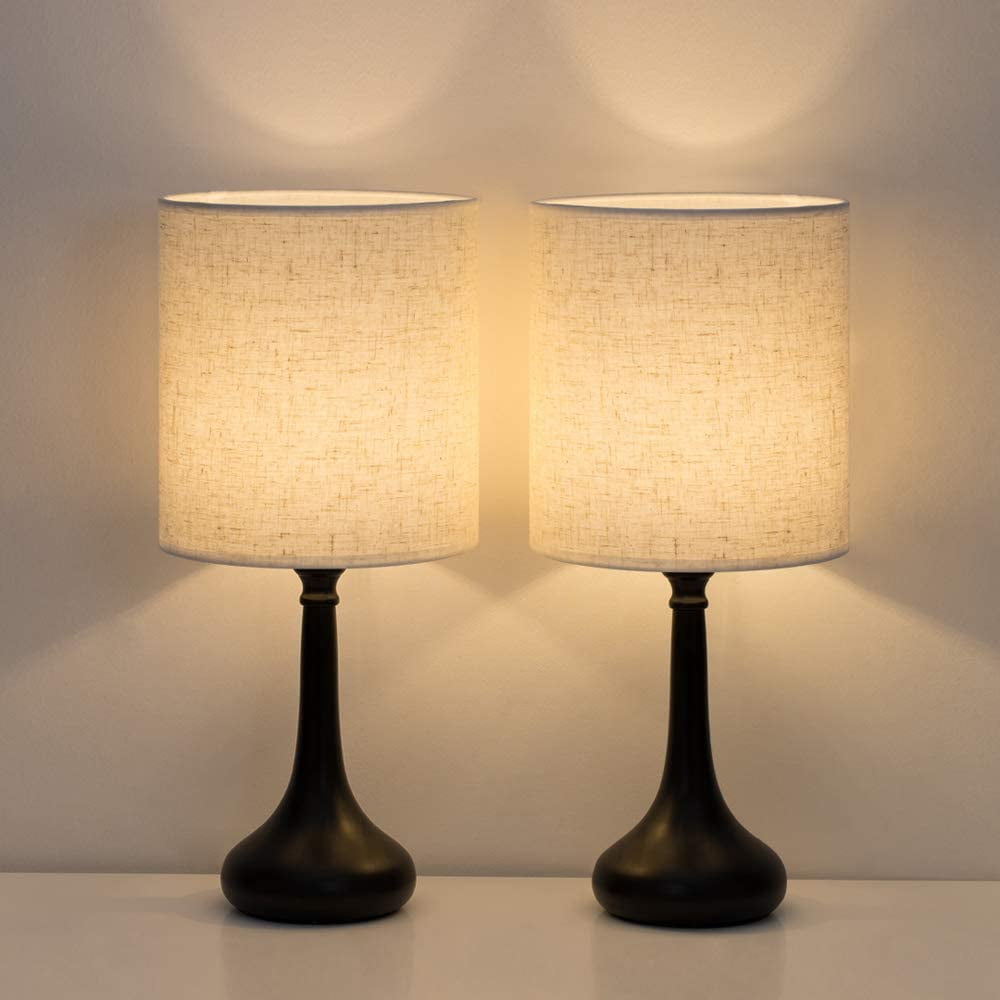 Set of 2 Black Modern Bedroom Nightstand Lamp by Oumilen