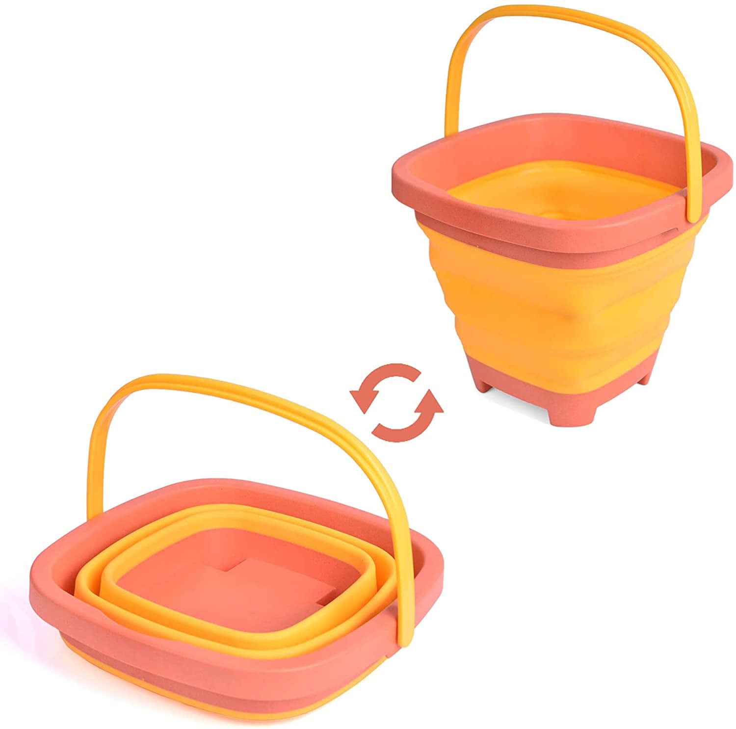 Shindel Foldable Beach Bucket Set, 3PCS Collapsible Beach Bucket Sand  Buckets for Beach, Collapsible Sand Toys for Beach Party, Easter Buckets  for