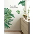 thumbnail image 2 of Green Leaves Wall Decals Palm Tree Leaf Plants Wall Stickers Bedroom Living Room TV Wall Door Decor，transparent stickers, DIY Living room Bedroom stickers, wall decals, kitchen  stickers, 2 of 7