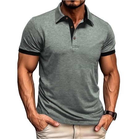 StSilkitty Men s Golf Shirts Summer Casual Collared Short Sleeve Tee Shirt Solid Color Lightweight Tops
