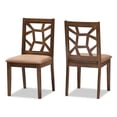 thumbnail image 2 of Skyline Decor Light Brown Fabric Upholstered and Walnut Brown Finished Dining Chair (Set of 2), 2 of 7