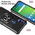 thumbnail image 4 of Compatible for Cricket Innovate E 5G Case w/Tempered Glass Screen Protector [Military Grade] Ring Car Mount Kickstand Shockproof Hard Phone Case - Black, 4 of 7