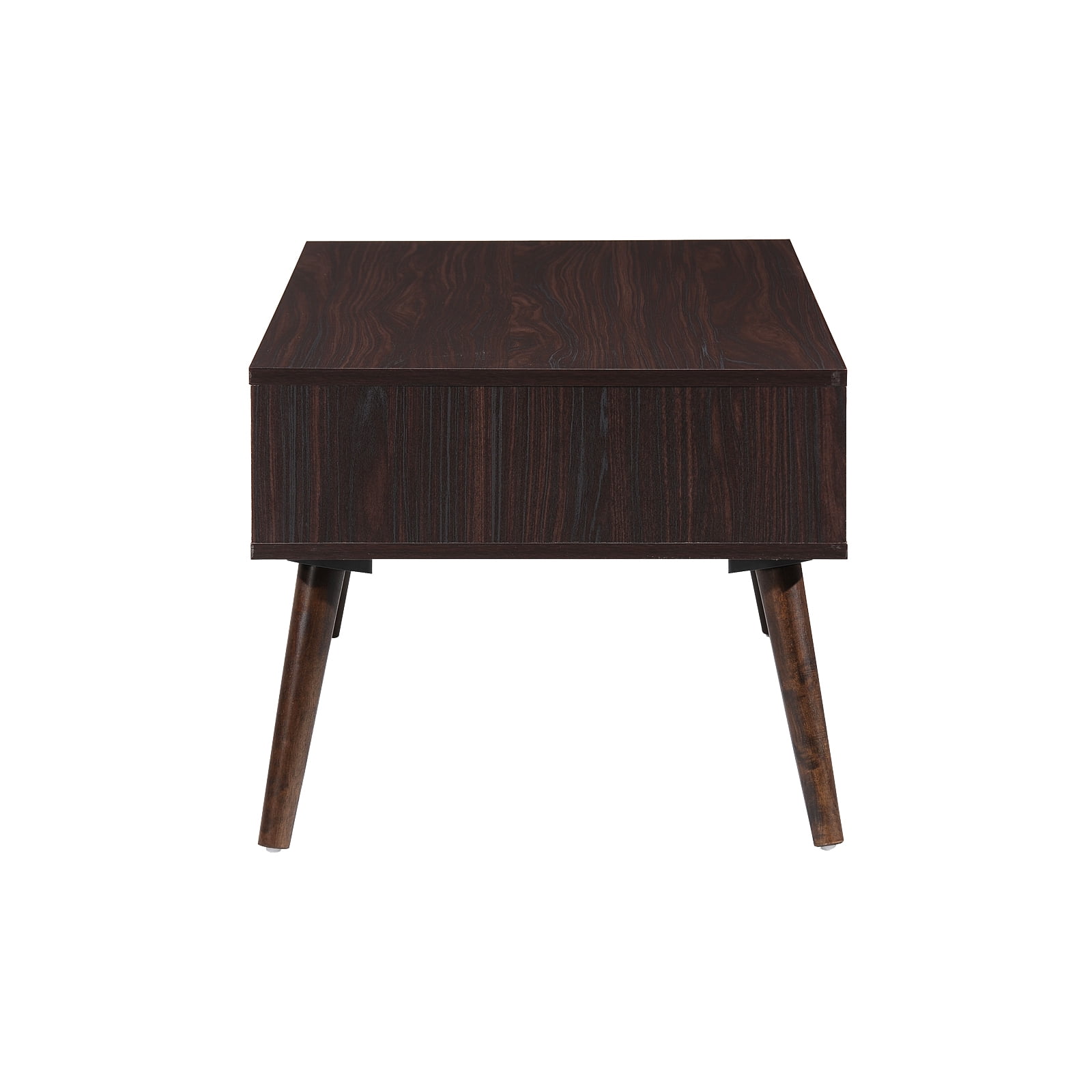 Kadyn Mid Century Coffee Table, Fiberboard Accent TV Table with Rubberwood Legs, Rectangle Center Table Sofa Table for Living Room, Wenge Kadyn Mid Century Coffee Table, Fiberboard Accent TV Table with Rubberwood Legs, Rectangle Center Table Sofa Table for Living Room, Wenge