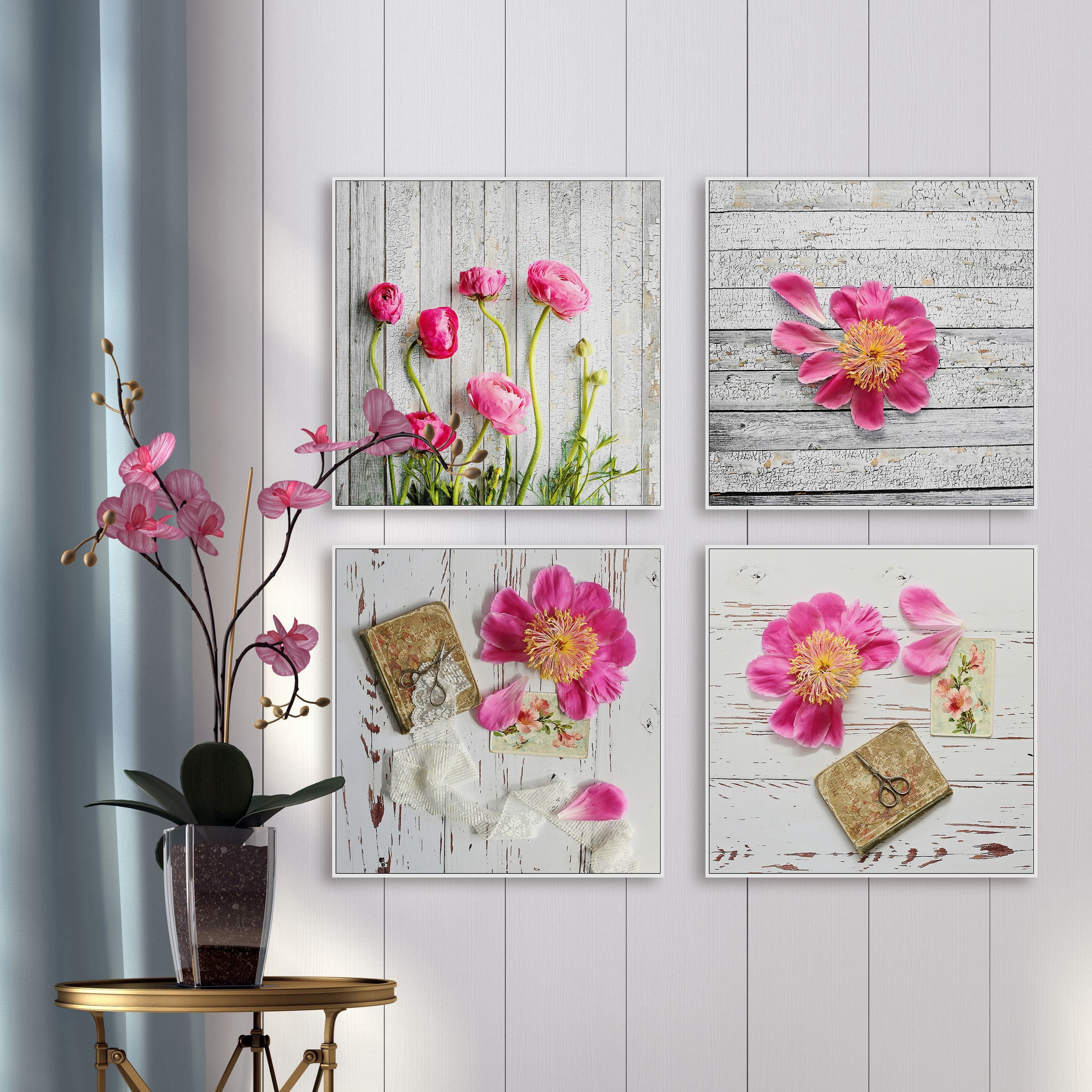 Marmont Hill Pink Petals Quadriptych
